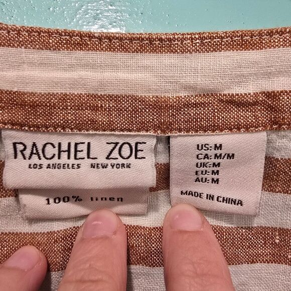 Rachel Zoe Brown and White Striped Top - Picture 4 of 4